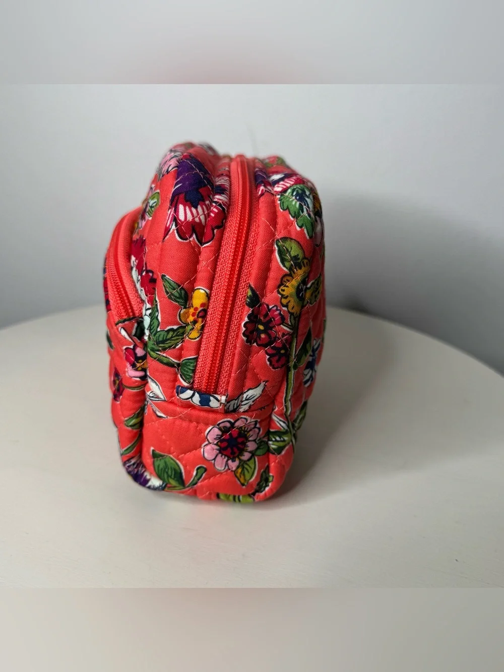 Vera Bradley Coral Floral Iconic Cosmetic Bag